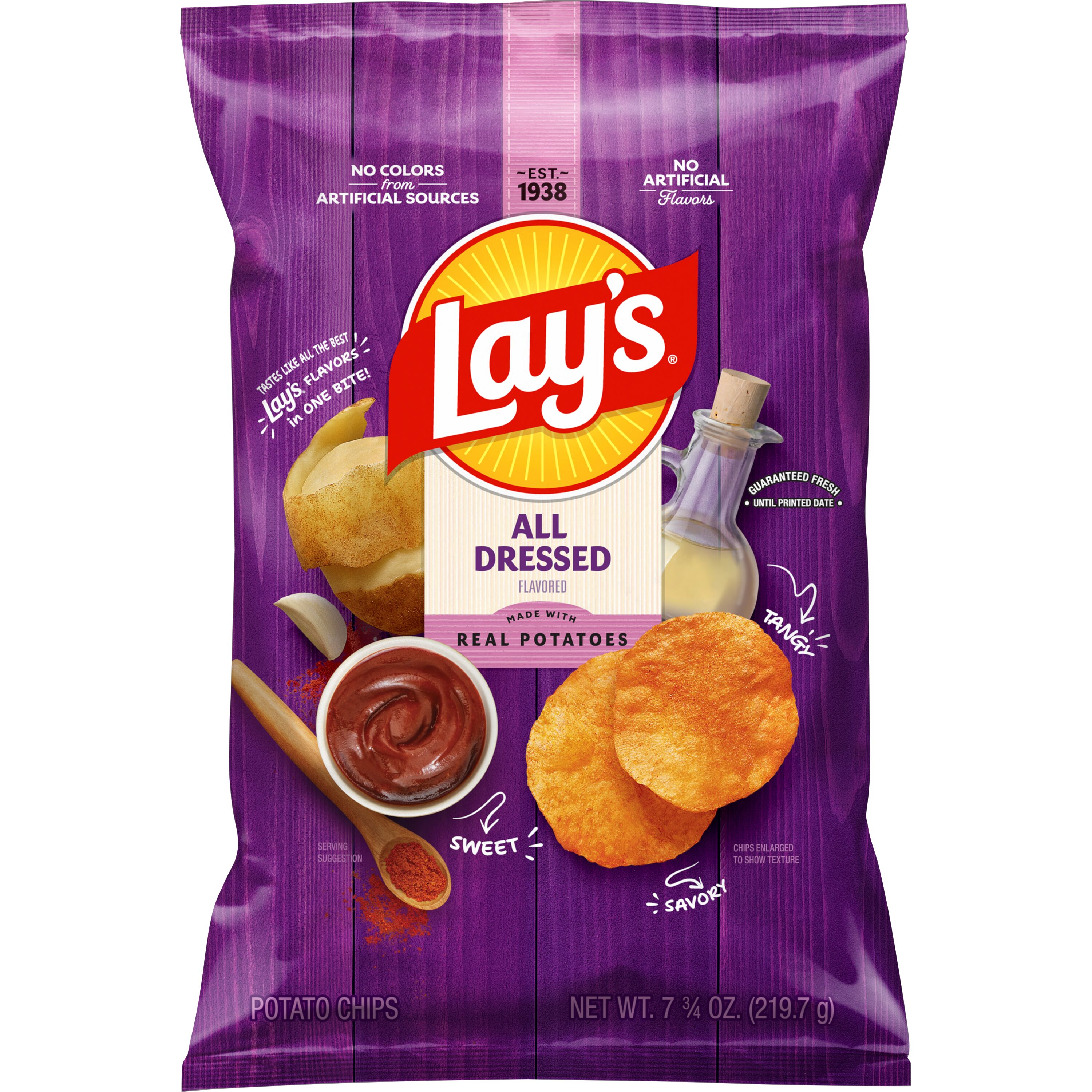 all dressed potato chips Tim's Cascade Cascade Style Chips, 7.5 oz Perfect for parties Lay's Potato Chips, All Dressed,