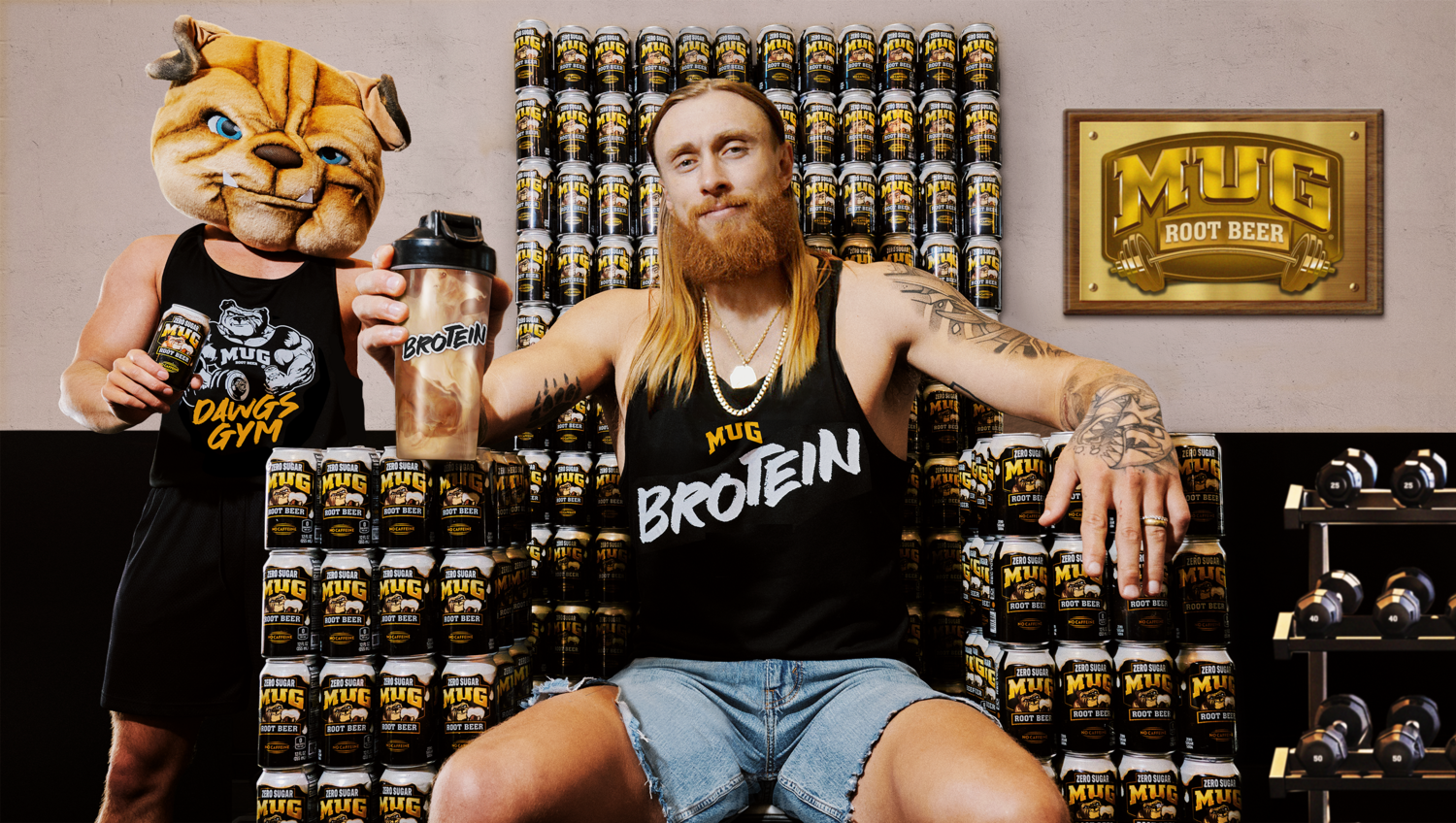 PBA KRUNK BEER MUG ビアグラス YGエンターテイメント MUG® Root Beer and George Kittle mix up MUG Brotein: The DIY Gainz