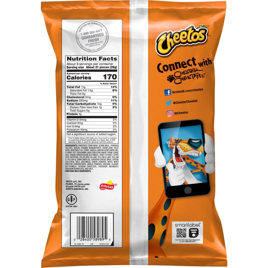 Cheetos Crunchy Cheese Flavored Snacks 2 oz. - 64/Case