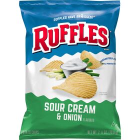 Ruffles Potato Chips Sour Cream & Onion Flavored 2.5 Oz