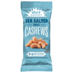 Nut Harvest Whole Cashews Sea Salted 2 1/4 Oz