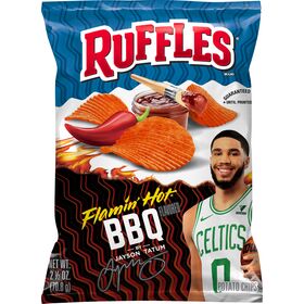 Ruffles Potato Chips Flamin' Hot BBQ Flavored 2 1/2 Oz