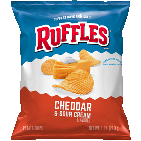 Ruffles Potato Chips Cheddar & Sour Cream Flavored 1 Oz