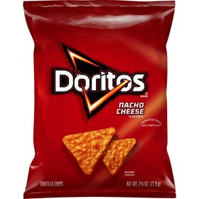 Doritos Tortilla Chips Nacho Cheese Flavored 2 3/4 Oz