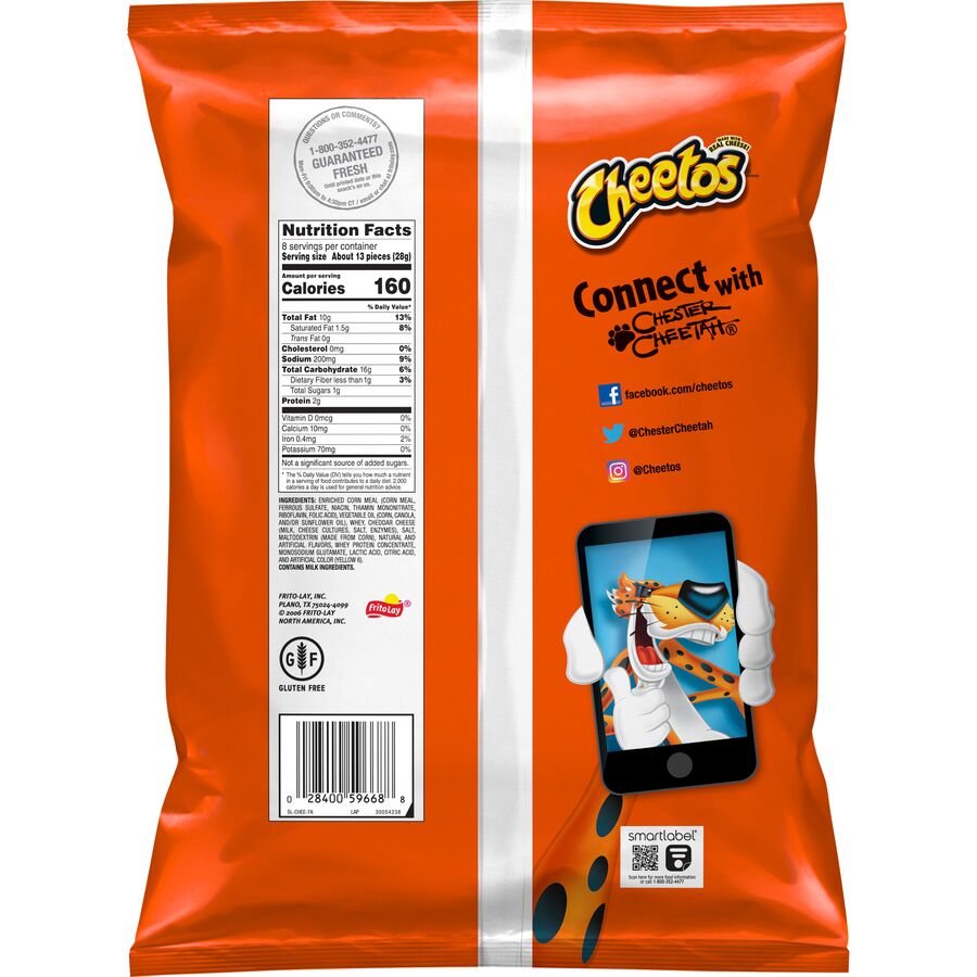 Cheetos Flamin' Hot Puffs Cheese Flavored Snacks, 8 oz