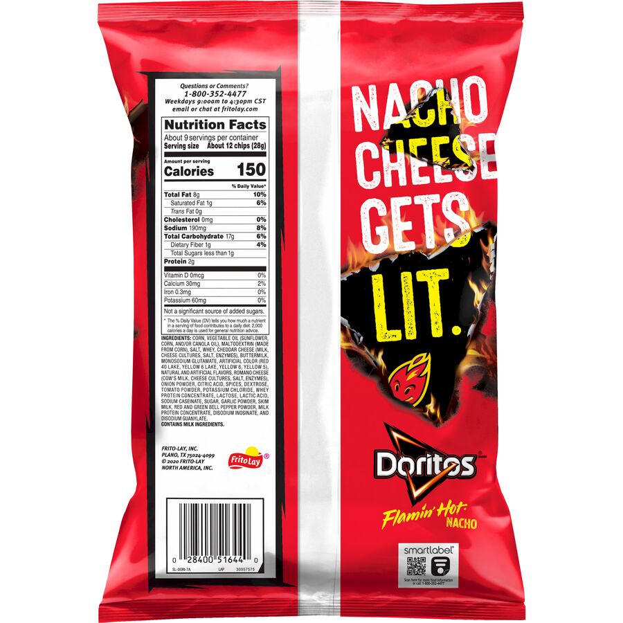 Cheetos, Flamin' Hot & Doritos Dinamita Chile Limon Snacks, 8 oz. Bag 