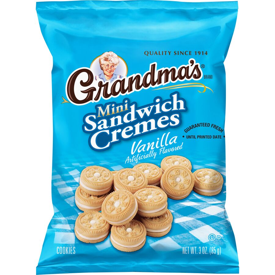 Grandma's® Brand Vanilla Flavored Mini Sandwich Creme Cookies, 6 Count,  grandmas 