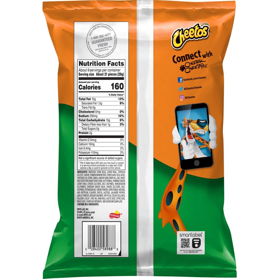 Cheetos Crunchy Cheese Flavored Snacks Jalapeno