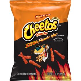 Cheetos Crunchy Cheese Flavored Snacks XXTRA Flamin' Hot Flavored 3 1/4 Oz