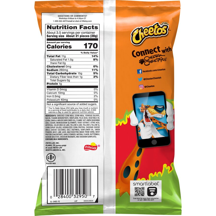 Cheetos Crunchy Flamin' Hot Lime 28,3g – SnackcoDirect