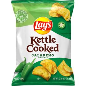 Lay's Kettle Cooked Potato Chips Jalapeno Flavored 2 1/2 Oz