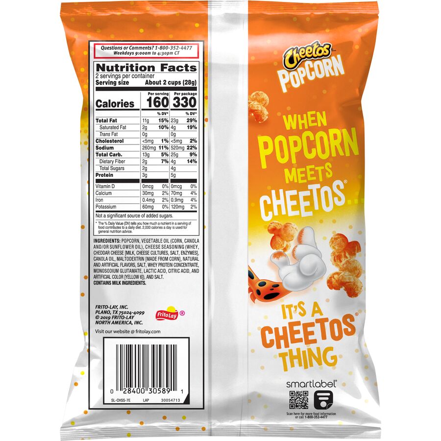 Cheetos Cheddar Popcorn Flavored Snacks - Rustito's Dulces