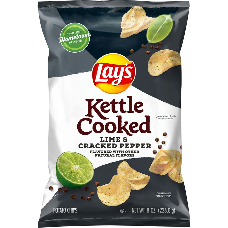 Lay's® Kettle Cooked Lime  & Cracked Pepper Flavored Potato Chips