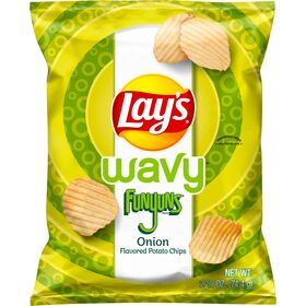 Lay's Wavy Funyuns Potato Chips Onion Flavor 2 5/8 Oz