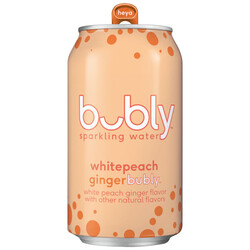 Bubly Sparkling Water Whitepeach Ginger - 12 oz Can