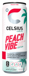 Celsius Peach Vibe - 12 oz Can