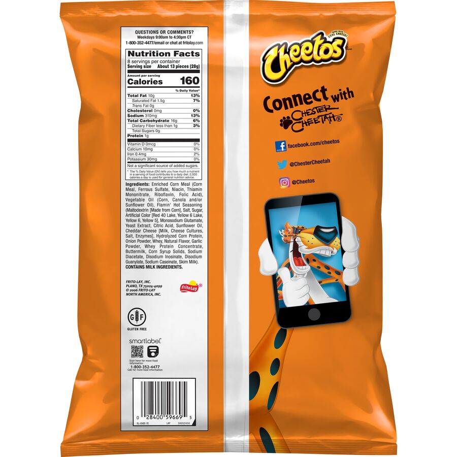 Cheetos FLAMIN HOT PUFFS Cheese Flavored Snacks Chips 8oz (3 Bags)