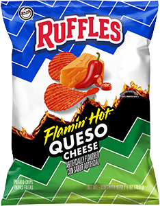 Ruffles Potato Chips Flamin' Hot Queso Cheese 2 1/2 Oz