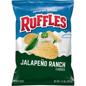 Ruffles Potato Chips Jalapeno Ranch Flavored 2 1/2 Oz