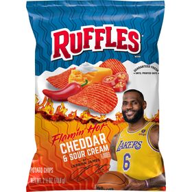 Ruffles Potato Chips Flamin' Hot Cheddar & Sour Cream 2 1/2 Oz