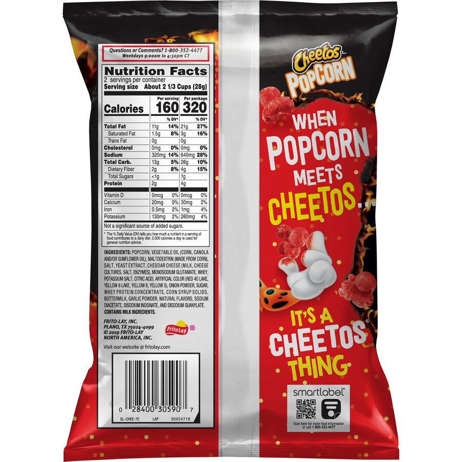 Chesters Flamin' Hot Fries Snacks, Corn and Potato Snacks, 5.25 oz