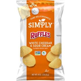 Simply Ruffles White Cheddar Sour Cream Flavored Potato Chips - Shop ...