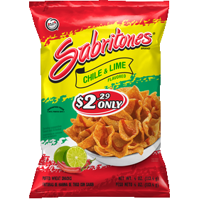 Sabritones Puffed Wheat Snacks Chile & Lime Flavored 4 Oz