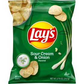 Lay's Potato Chips Sour Cream & Onion Flavored 2 5/8 Oz