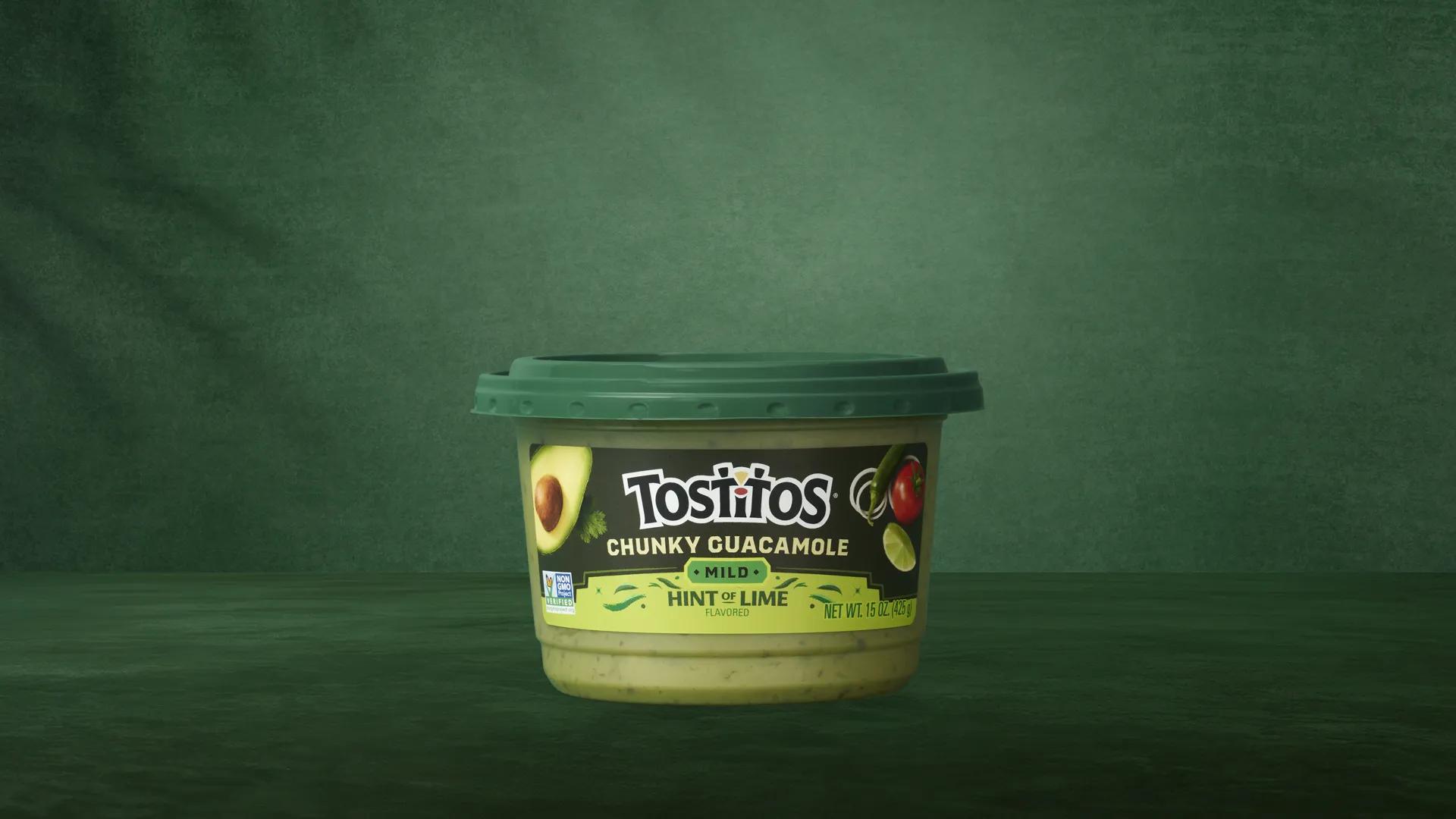 New refrigerated Tostitos® Chunky Guacamole: Mild, Hint of Lime Flavored Dip 15 oz. tub. Photo credit: Brielle Patton. 