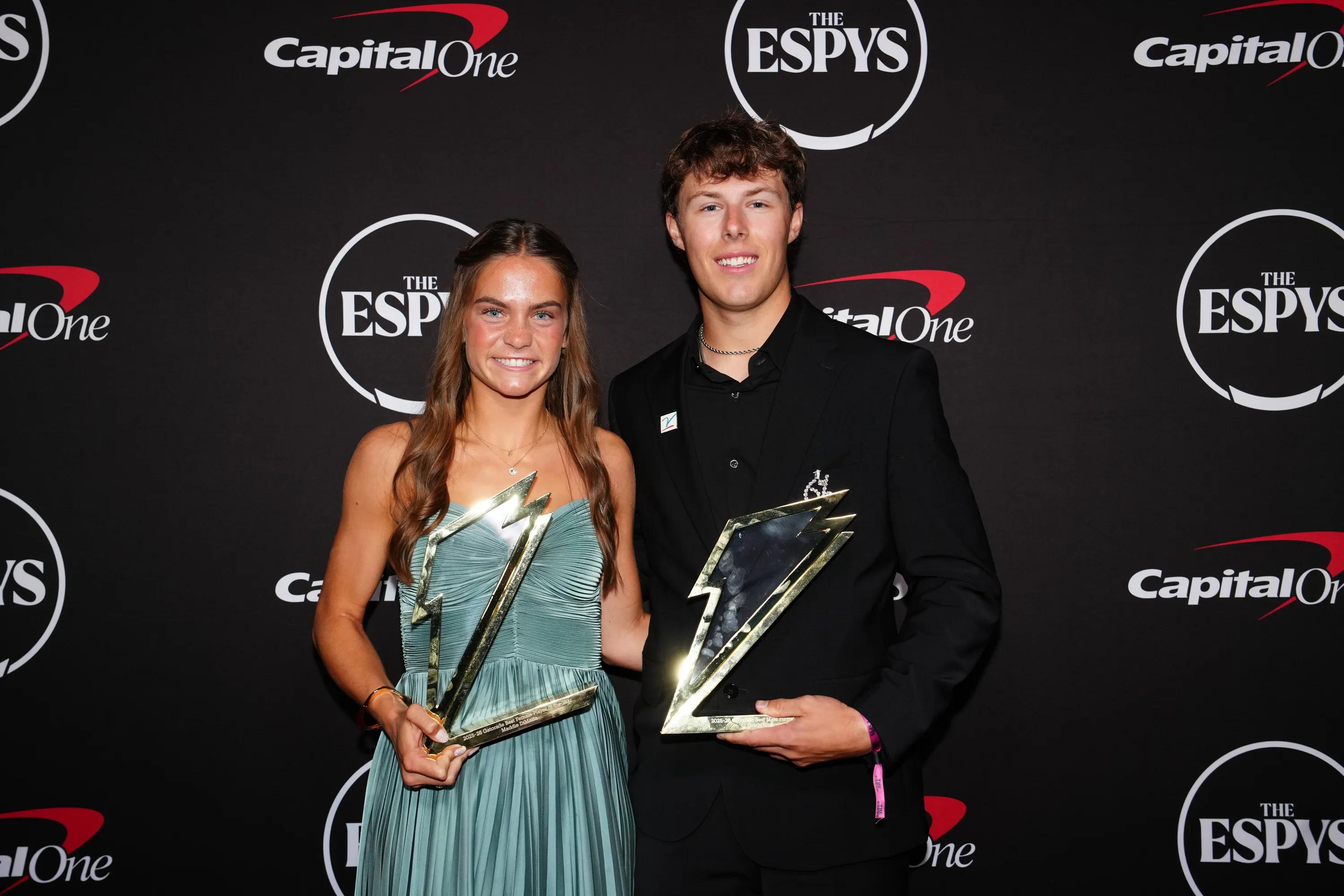 New York, NY - July 15, 2026 - David H. Koch Theater: Maddie DiMaria and Grady Emerson during the 2026 ESPYS presented by Capital One.
(Photo by Phil Ellsworth / ESPN Images)