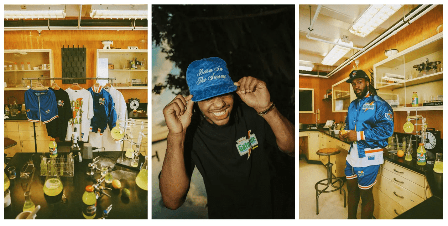 Lafavre’s “Born in the Swamp” Gatorade collection.