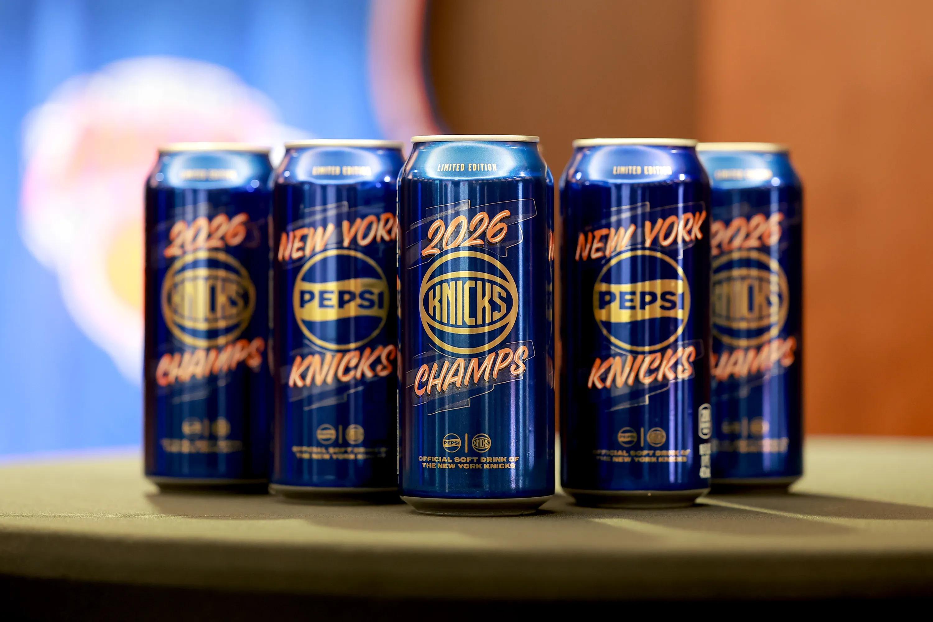 NEW YORK, NEW YORK - SEPTEMBER 30: A view of Pepsi on display during the Champions Deserve Pepsi Campaign Launch at Madison Square Garden on September 30, 2026 in New York City. (Photo by Jason Mendez/Getty Images for Pepsi)