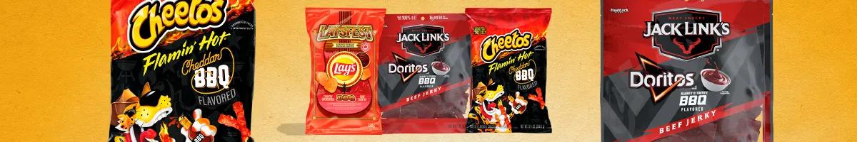 Jack Link’s Doritos BBQ Jerky and Cheetos Flamin’ Hot Cheddar BBQ