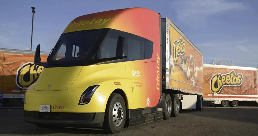 PepsiCo unveiled the world’s first fleet of electric Tesla Semi trucks in December 2022.